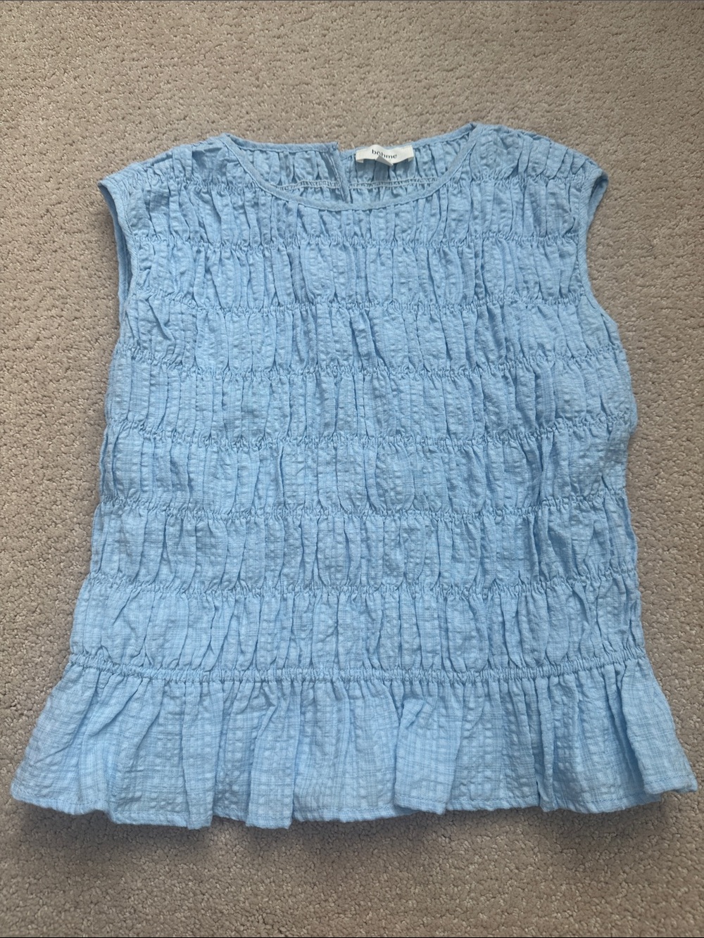 Bohme smocked blue tank